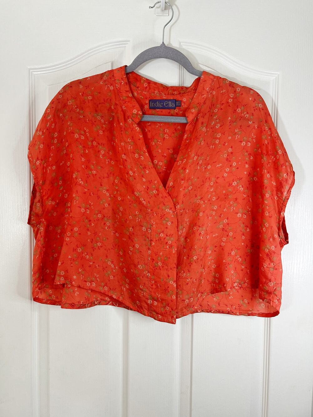The INDRA Boho Chic Printed Upcycled Silk Crop Top